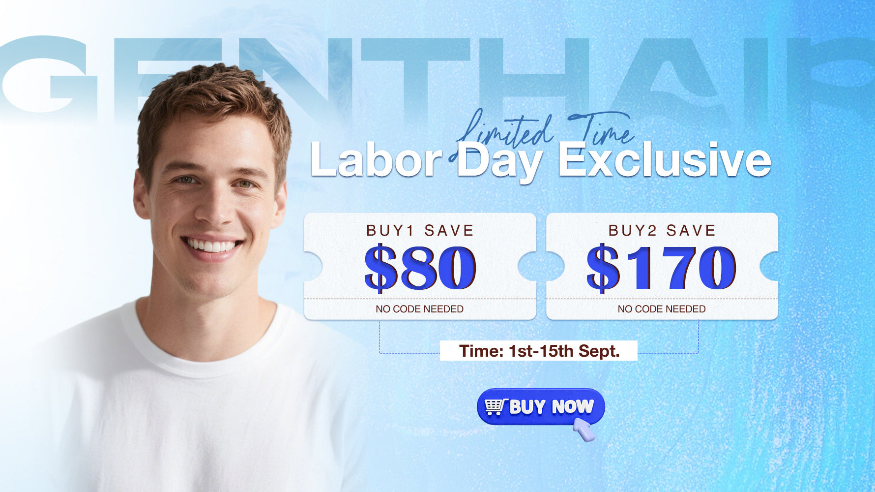 Labor Day Sale: Shine with GentHair Hair Systems