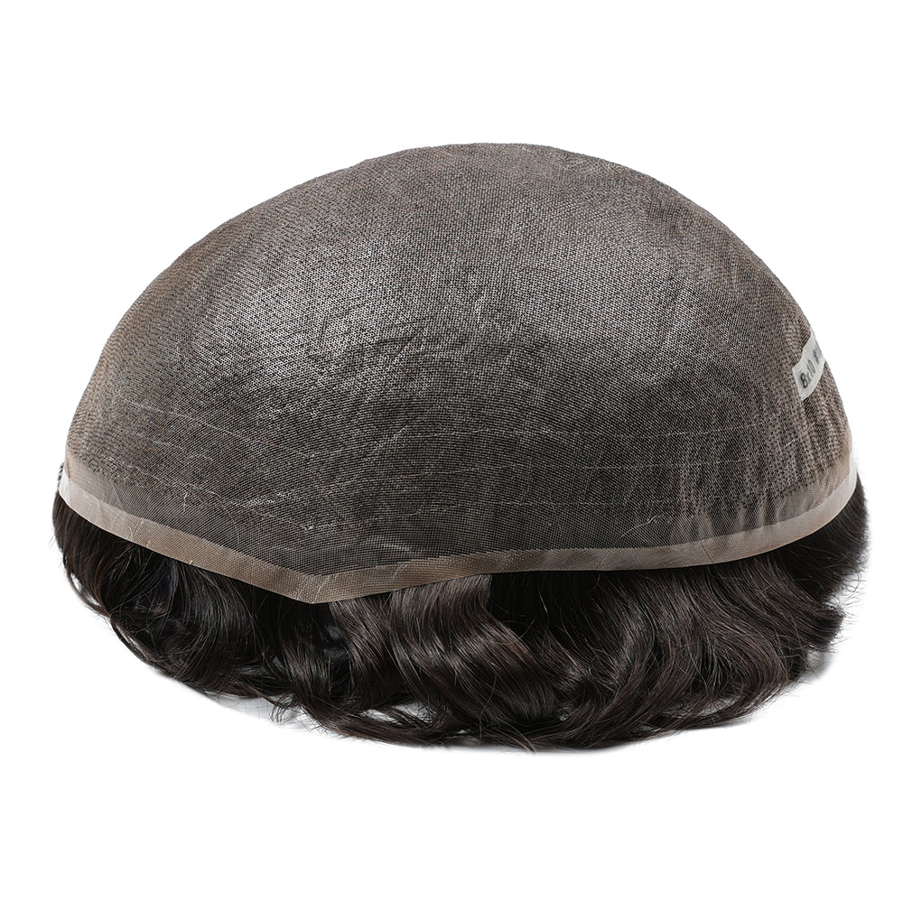 70% Extra Light Density Men Toupee Hawaii Full Swiss Mono hair