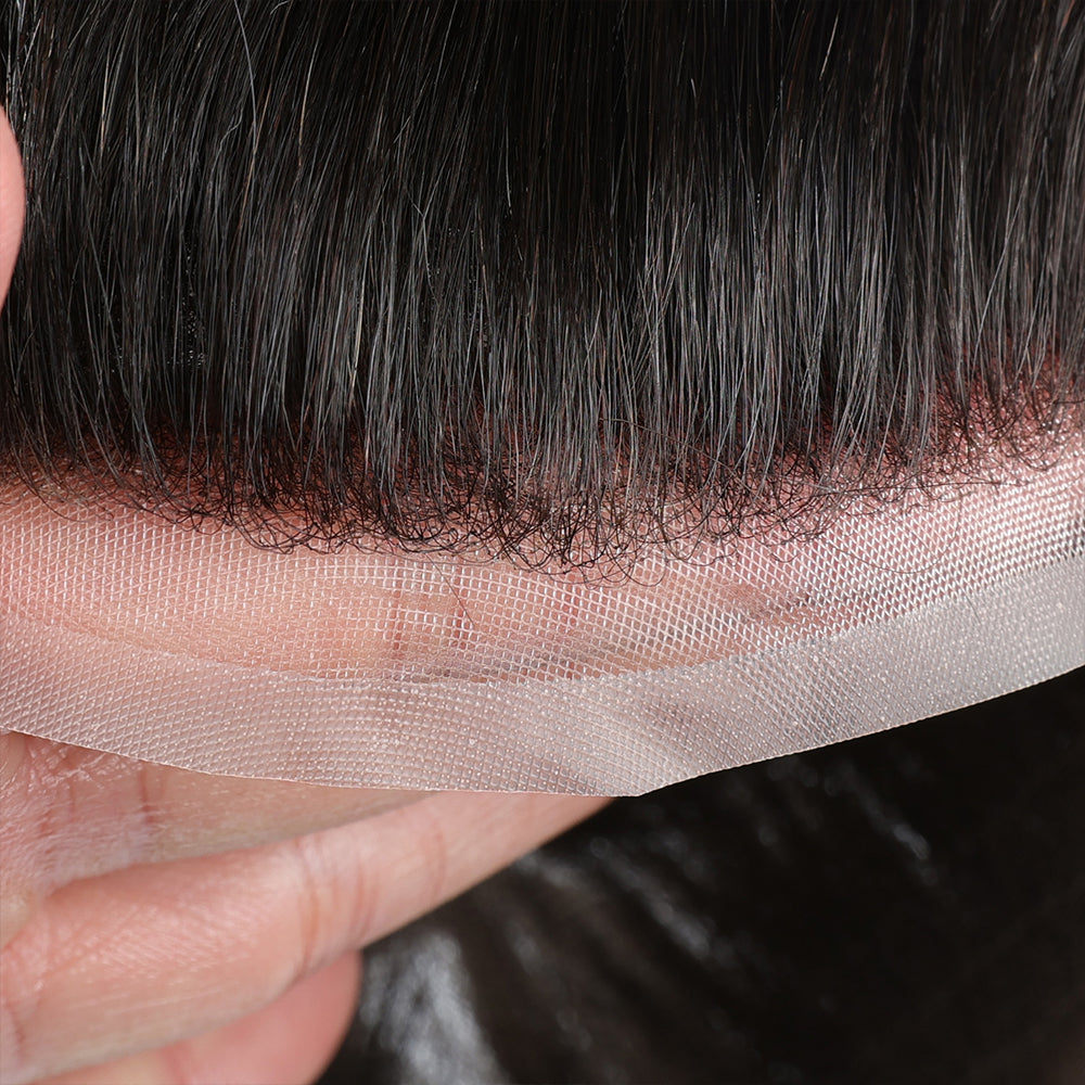 70% Extra Light Density Men Toupee Hawaii Full Swiss Mono hair