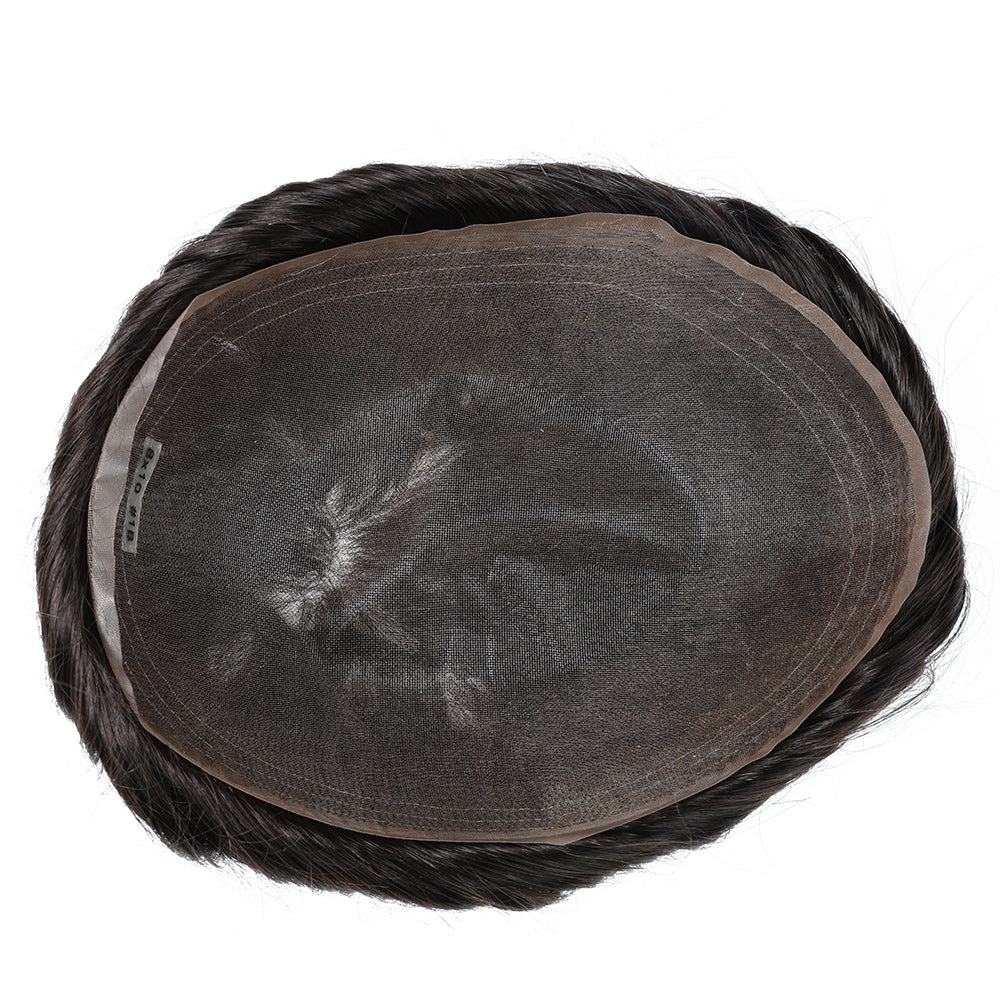 70% Extra Light Density Men Toupee Hawaii Full Swiss Mono hair