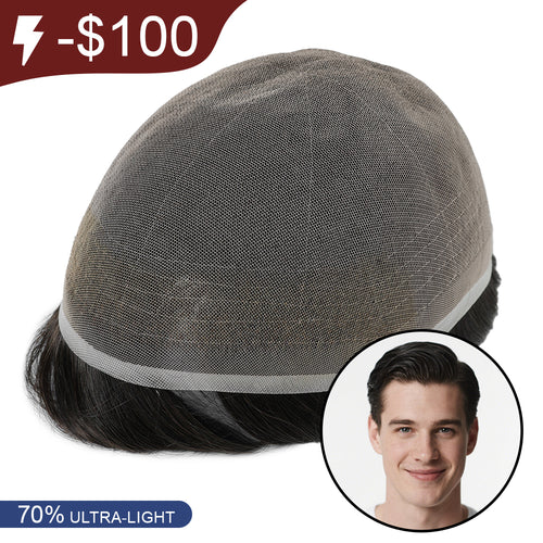 70% Ultra-light Density Ace Full french lace Men hair system