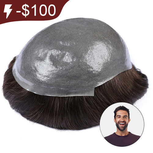 Men Hair Pieces Victor|V-loop 0.06-0.08mm Ultra-thin skin base